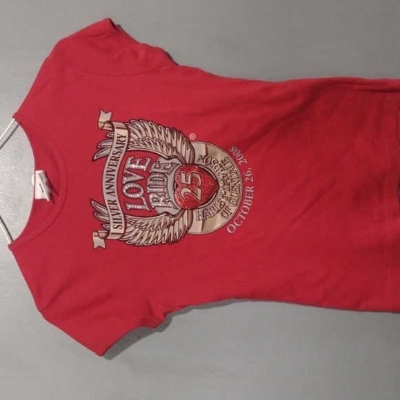 HARLEY Davidson Love Ride 2008 Scoop Neck Tee - Picture 1 of 9